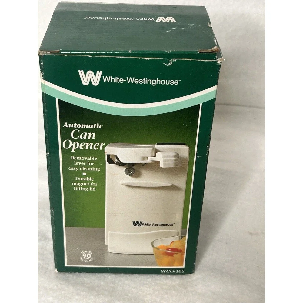 White Westinghouse Automatic Can Opener Electric Table Top White WCO-105